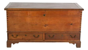 19th Century American Walnut Blanket Chest With Drawers