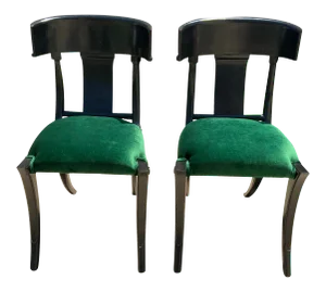Modern Medellin Mid-Century Style Klismos Chairs - a Pair
