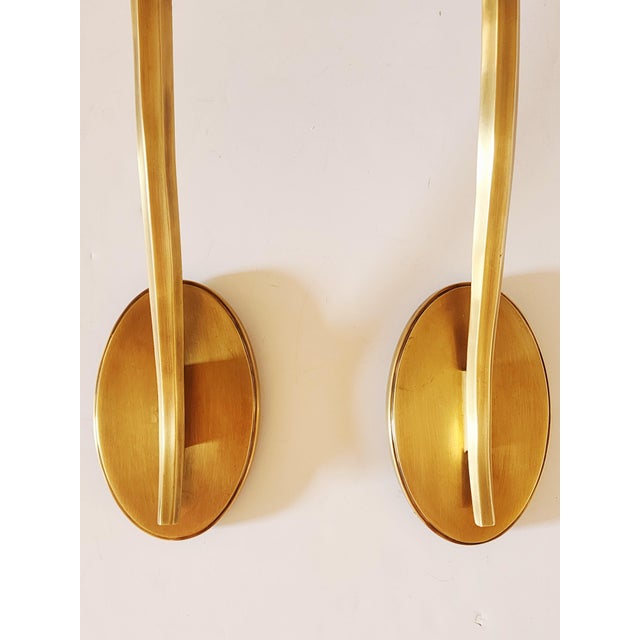 Decorative Crafts Inc. Torchiere Style Brass Wall Sconces-a Pair For Sale In New York - Image 6 of 13