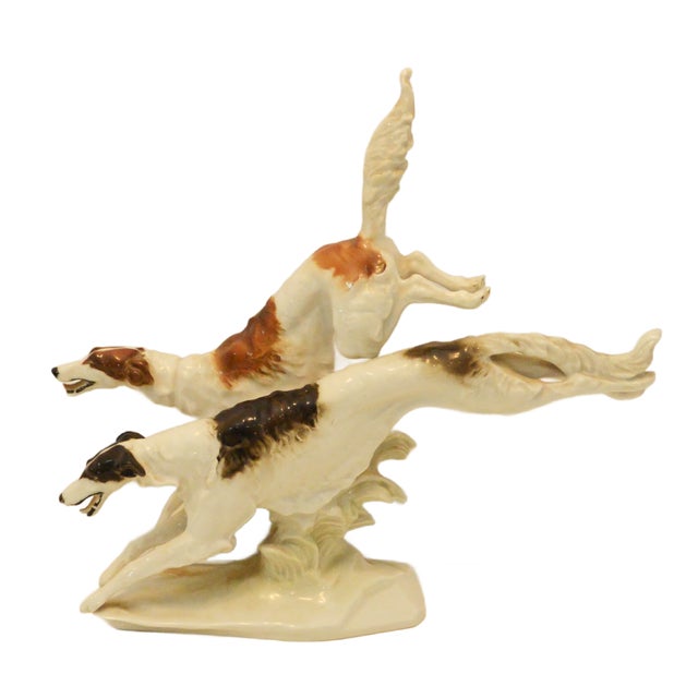 Large Art Deco Hutschenreuther Running Borzois Figurine by Karl Tutter For Sale In Jacksonville, FL - Image 6 of 9