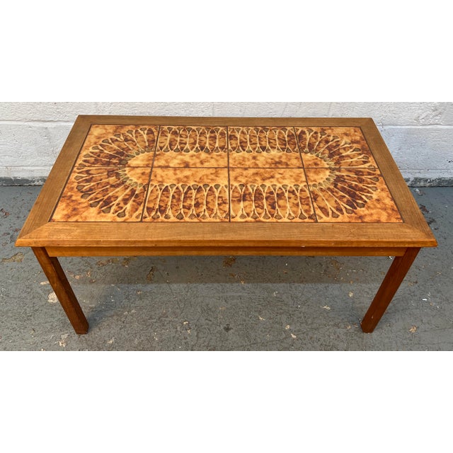 Mid-Century 1960's Danish Tile Top Coffee Table For Sale - Image 4 of 13