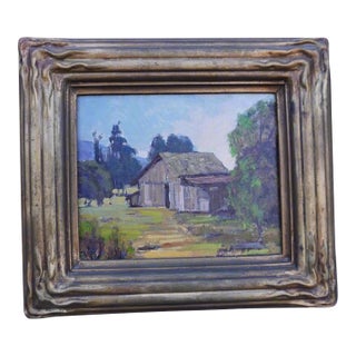 Early 19th Century Barn House by Paul Sample, Oil on Board, Framed For Sale
