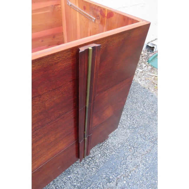 Brown Mid 20th Century Lane Cedar Chest Blanket Trunk Window Bench With a Drawer For Sale - Image 8 of 12