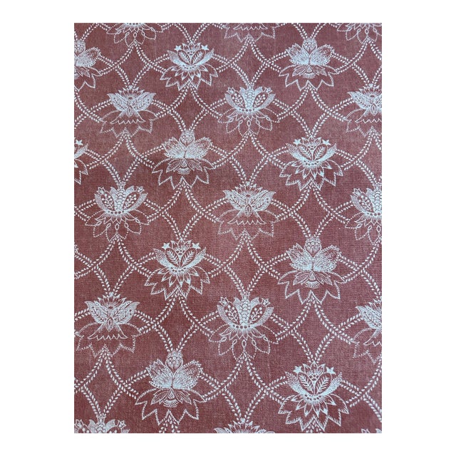 Leah OConnell Design Francis - Colorway Terracotta 6 2/8 Yards Linen Fabric For Sale