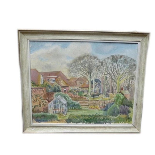 Fine Barbara Hill Watercolour of Rectory Park, Pett, Sussex, 1981 Material: Watercolour on Paper, Glass, Wood A charming...