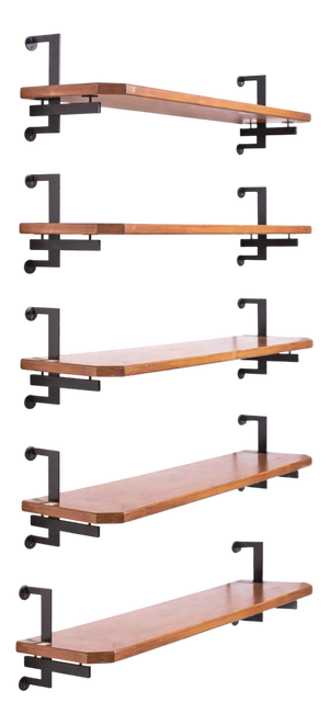 Modular Italian Bookcase with Shelves and Brackets from Studio BBPR, 1954, Set of 5