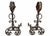 19th-C. French Hand Forged Wrought Iron Fireplace Andirons With Scrollwork - Pair For Sale - Image 4 of 4