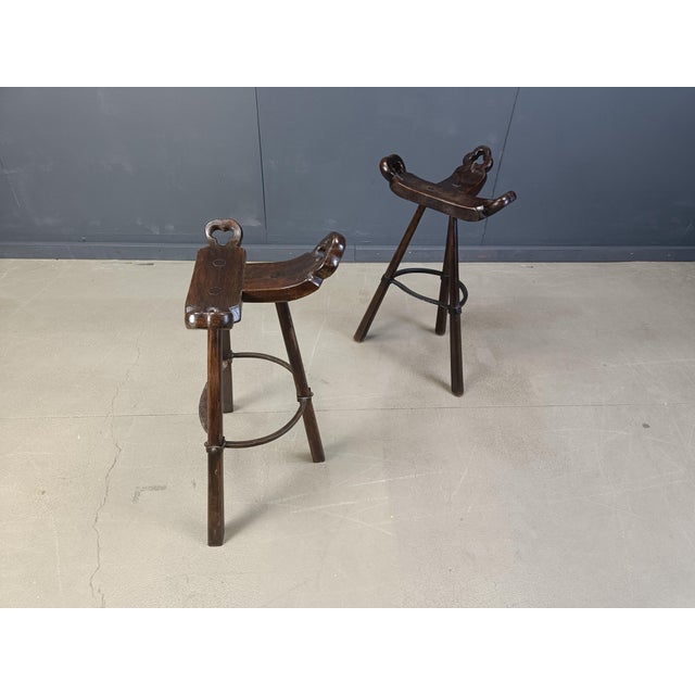 Mid-Century Modern Brutalist Bar Stools, 1960s, Set of 6 For Sale - Image 10 of 11