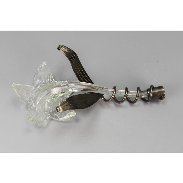 Mid-Century Italian Clear Murano Glass and Metal Vase, 1970s For Sale - Image 13 of 17