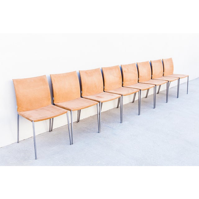 Vintage Italian Suede "Lia" Dining Chairs by Zanotta For Sale - Image 17 of 18