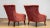 Red Set of 20th Century Napoleon III Armchairs in Velvet Jacquard Tone-on-Tone Brick For Sale - Image 8 of 12
