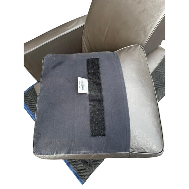 Vintage Matteo Grassi Italian Modern Leather Club Chair With Architectural Arms For Sale - Image 9 of 11