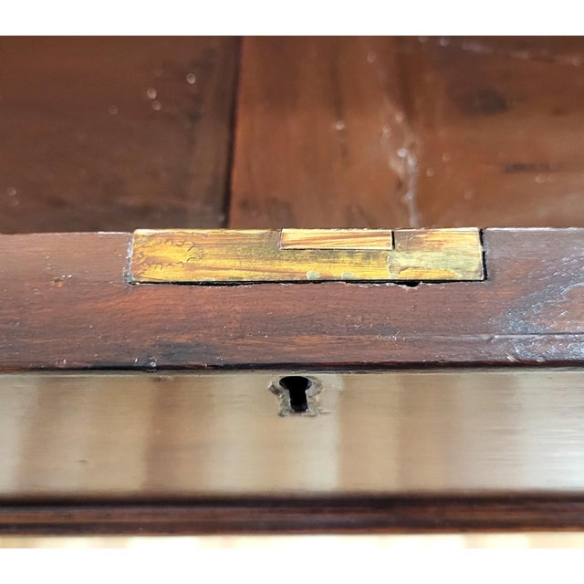 19th C English Executive Mahogany & Gold Tooled Leather Top Partners Desk For Sale - Image 11 of 13