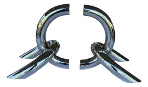 1970s Vintage Sculptural Tubular Steel & Chrome Bookends- a Pair