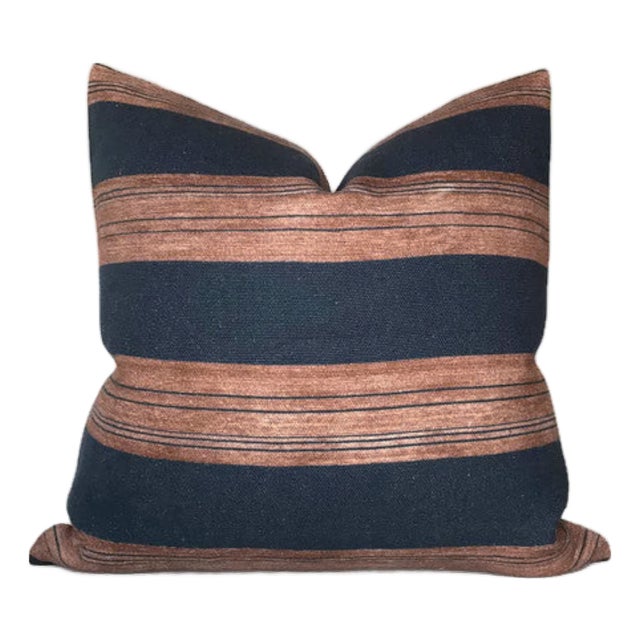Askew Linen Pillow Cover in Sienna, 22x22 Pillow For Sale