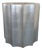 Sirmos Silver Leaf Doric Drum Side Accent Table For Sale