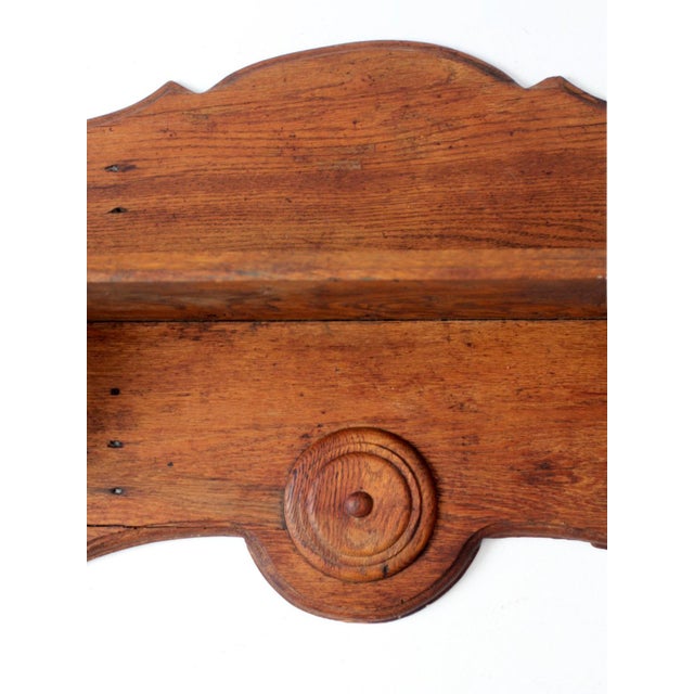 Antique Folk Art Carved Wood Wall Shelf For Sale - Image 4 of 16