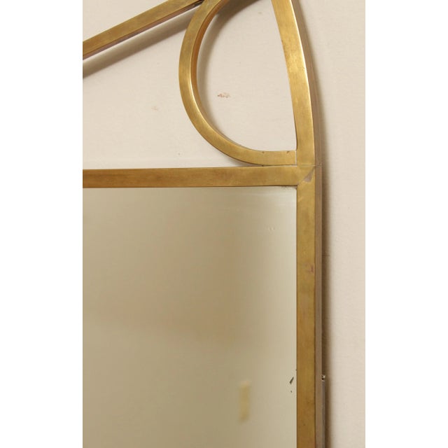 Metal Vintage Hollywood Regency Brass Arch Mirror For Sale - Image 7 of 12