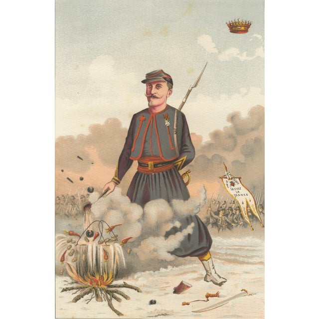 After A. Bisetsky, Mr. Le Comte De Puiseux, French Zouave, Chromolithograph, 1885 For Sale - Image 3 of 10