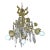 1940's Hollywood Regency Gilt & Verdigris Bronze, Crystal & Tole Floral Pendant/ Chandelier For Sale