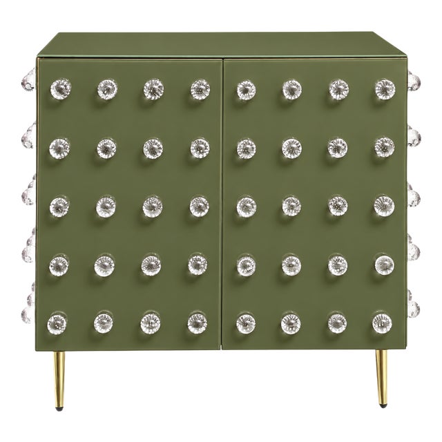 Olive Green Murano Glass Sphere Cabinet from Justfurnituress SRL For Sale