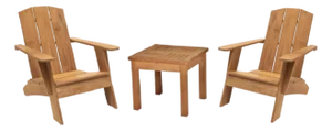 Hi Teak Bainbridge Teak Patio Adirondack Lounge Set 3pc