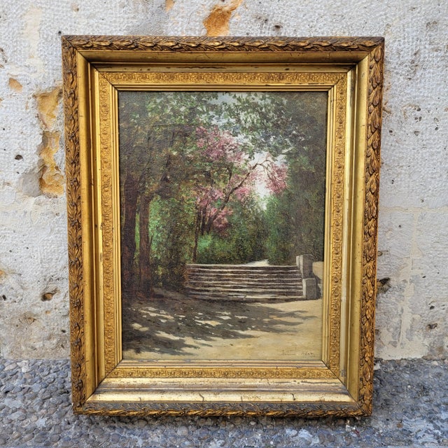 Manuel Ramos Artal, Garden Scene, Late 1800s, Oil on Canvas, Framed For Sale - Image 3 of 18