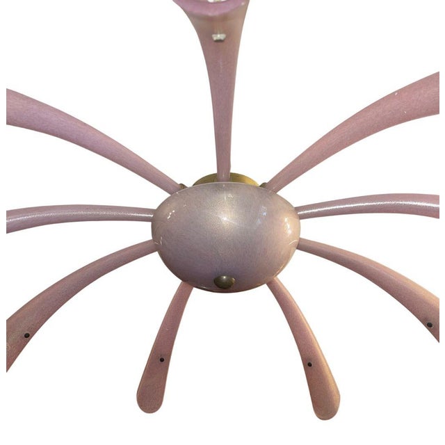 Barovier & Toso 1950s Pair Barovier & Toso Murano Glass Fuochi D’Artificio “Fireworks” Chandeliers For Sale - Image 4 of 10