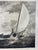 Antique Nautical Seascape Circa 1919 Maritime Engraving Print, Sailboats in Rough Seas For Sale - Image 9 of 10