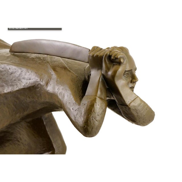 Metal 20th Century The Avenger Figurative Sculpture in Bronze For Sale - Image 7 of 11