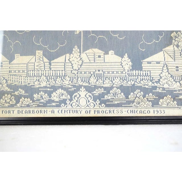 Folk Art Mid 20th Century Framed Us Army's Fort Dearborn Needlepoint Art For Sale - Image 3 of 8