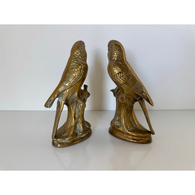 Brass Vintage Solid Brass Bird Bookends – A Pair For Sale - Image 8 of 12