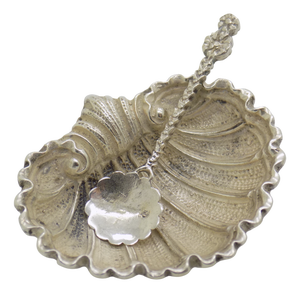 Vintage Italian Handmade Genuine Silver Shell Shaped Salt or Pepper Cellar, 1960s