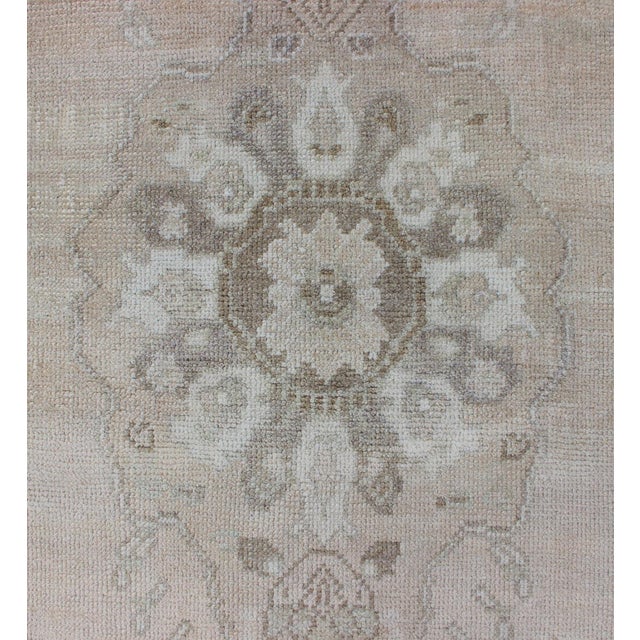 Vintage Turkish Oushak Runner in Sand, Soft Taupe, and Faded Ivory 2'5 X 7'7 For Sale - Image 10 of 11
