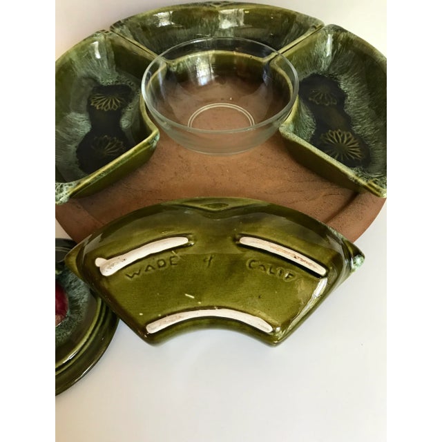 1960s 1960s Handcrafted Pottery Rotating Serving Set of 6 For Sale - Image 5 of 7