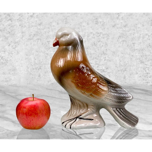 Vintage Traditional Porcelain Homing Pigeon Sculpture, A Pair, c. Mid 20th Century - Pairs Nicely with Many Eclectic...