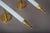 French Blue Opaline Glass and Brass Torch Wall Sconces with Glass Shades, 1950s, Set of 2 For Sale - Image 11 of 15