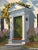 Dark Green Late 20th Century Original Line Tutwiler Oil Painting - Side Profile Greek Revival Porch With Green Door For Sale - Image 8 of 8