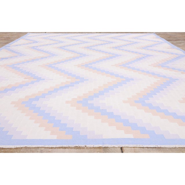 Vintage Indian Dhurrie Rug, 10'00 X 14'00 For Sale - Image 9 of 10