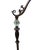 The product is a pair of vintage Art Nouveau style floor lamps with bell Tiffany lamp shades adorned with crystal tassels....