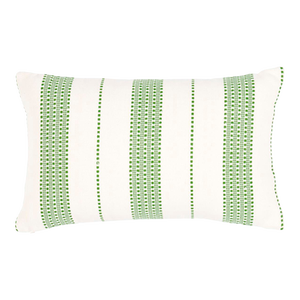 Schumacher Lubeck Stripe 20" Lumbar Pillow in Green
