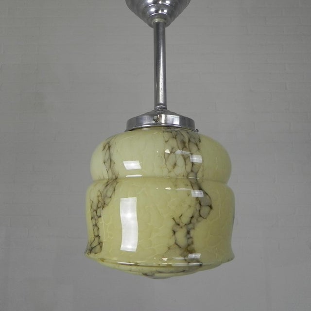 Height: 37 cm. ø: 18 cm. height of glass shade: 17 cm. the lamp is fitted with new wiring and a large socket (e27)....