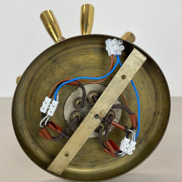 Italian Brass Theatre Ceiling Light in the style of Stilnovo, Italy, 1950s For Sale - Image 16 of 17