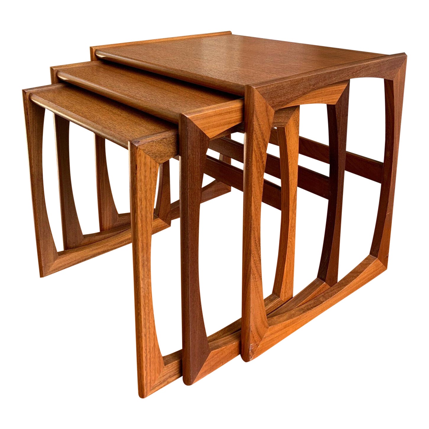 MidCentury Modern Teak Wood Nesting Tables Set of 3 Chairish