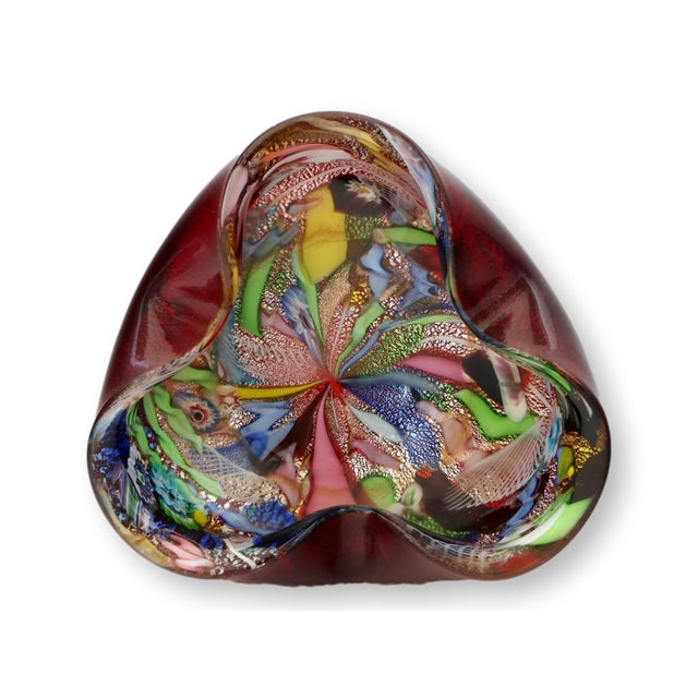 Mid 20th Century Ruby Red Italian Murano Glass Bowl For Sale - Image 5 of 5