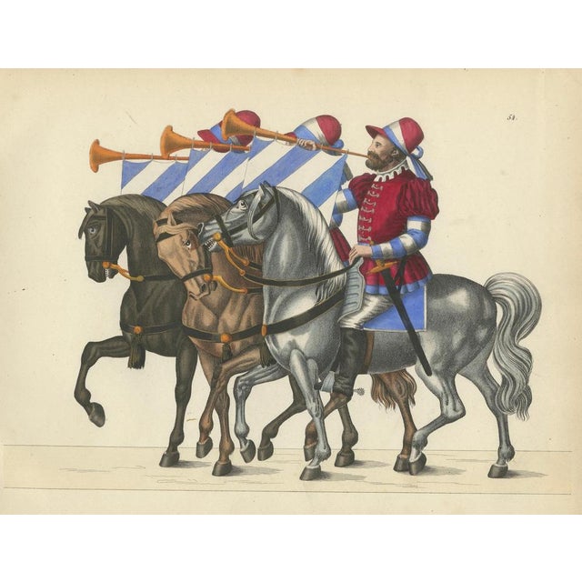 Procession with Horses and Trumpets, 1842, Paper For Sale - Image 4 of 6