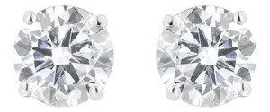 14K White Gold 5/8 Cttw Lab Grown Diamond 4-Prong Classic Stud Earrings (F-G Color, VS2-SI1 Clarity)