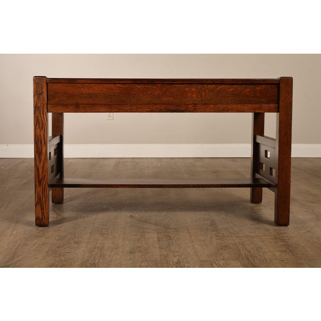 Antique Arts & Crafts Library Table Writing Desk For Sale - Image 14 of 18
