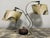 1950s 1950s Atomic Dual-Arm Table Lamp With Fiberglass Shades, Attributed to Majestic For Sale - Image 5 of 10
