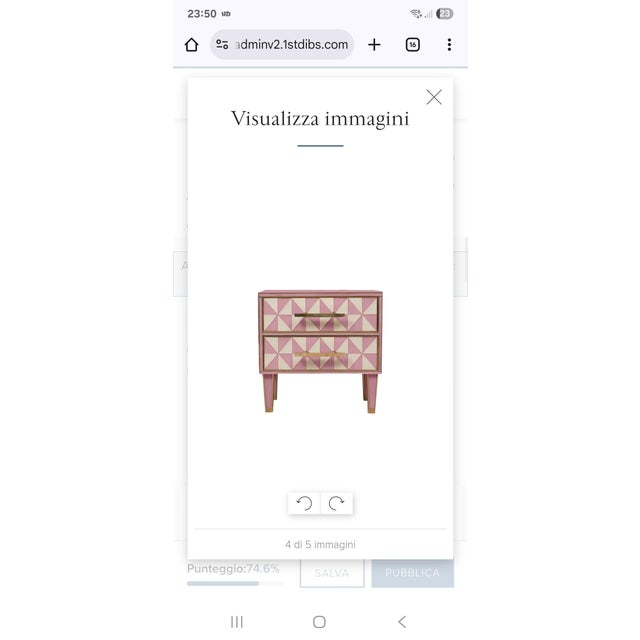 Optical Effect Italian Nightstands in Pink & White Murano Glass with Brass from Justfurnituress SRL, Set of 2 For Sale - Image 10 of 11